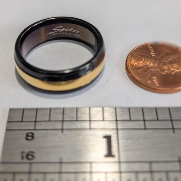 Black Gold Tungsten Carbide Ring Size 9.5 by Spikes - Picture 2 of 16